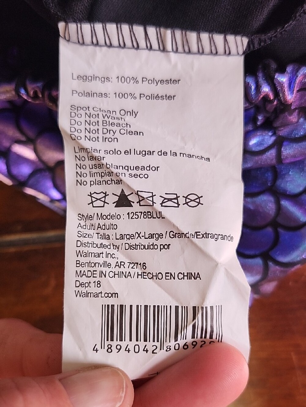 Source Unknown Iridescent Mermaid Scale Leggings - Purple & Blue - Picture 2 of 2